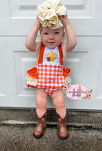 Load image into Gallery viewer, Size 2T- Pumpkin Plaid Appliqué Romper