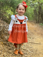 Load image into Gallery viewer, Fox print dress and ruffle shirt set