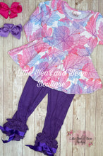 Load image into Gallery viewer, Colorful Fall Foliage Peplum Ruffle Belle Leggings