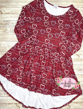 Load image into Gallery viewer, Maroon Scrolling Heart Ladies Tunic
