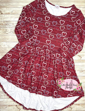 Load image into Gallery viewer, Maroon Scrolling Heart Ladies Tunic