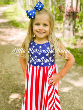 Load image into Gallery viewer, Star Spangled Handkerchief Hem Maxi Dress (Child)