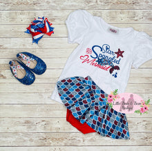 Load image into Gallery viewer, Star Spangled Mermaid Skirted Shorts Set