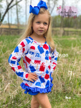 Load image into Gallery viewer, Red, White and Blue Popcicles Rash Guard Swimsuit