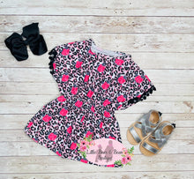 Load image into Gallery viewer, Leopard Rose Mommy and Me Child Cover Up