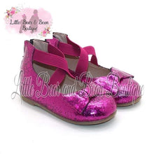 Load image into Gallery viewer, Pink glitter ballet flats
