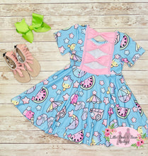 Load image into Gallery viewer, Pastel Summer Bow Back Twirl Dress