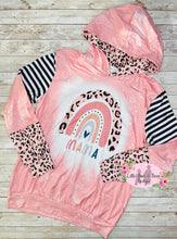 Load image into Gallery viewer, Mommy and Me - “Mama” Rainbow Animal Print Ladies Hoodie