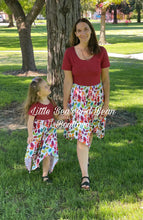Load image into Gallery viewer, Mommy and Me Colorful Leaves Handkerchief Ladies Dress