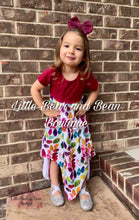 Load image into Gallery viewer, Mommy and Me Colorful Leaves Handkerchief Maxi Girls Dress