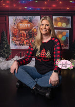 Load image into Gallery viewer, Christmas Tree Ladies with Animal Print Top
