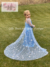 Load image into Gallery viewer, Ice Queen Inspired Sequin Dress with Cape
