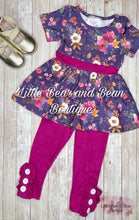 Load image into Gallery viewer, Plum Floral Tunic Set