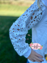 Load image into Gallery viewer, Gnome Lace Sleeve Pumpkin Shirt