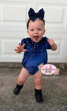 Load image into Gallery viewer, Velvet Star Romper Sapphire