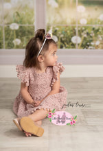 Load image into Gallery viewer, Dusty Rose Pom Pom Lace Dress