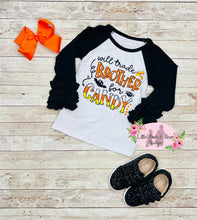 Load image into Gallery viewer, Will Trade Brother For Candy Ruffle Shirt