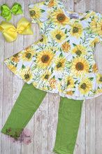 Load image into Gallery viewer, Sunkissed Sunflower Peplum Legging Set
