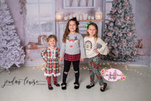Load image into Gallery viewer, Christmas Animal Rainbow Belle Sleeve Distressed Cheetah Pant Set