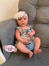 Load image into Gallery viewer, Blue and Gold Floral Bummie Set