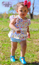 Load image into Gallery viewer, Bunnies, Birds & Flowers Peplum & Bummie Set