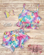 Load image into Gallery viewer, Tie Dye Ruffle Shorties Set