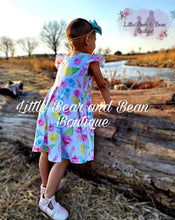 Load image into Gallery viewer, Yellow and Sky Blue Floral Twirl Dress