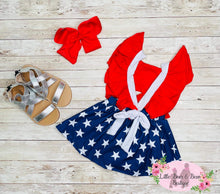 Load image into Gallery viewer, Stars Skirted Romper