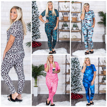Load image into Gallery viewer, Ladies Lounge Jogger Set - Teal Cheetah
