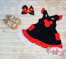 Load image into Gallery viewer, Bow Mouse Eyelet Dress