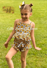 Load image into Gallery viewer, Striped Sunflowers Ruffle Shorties Set