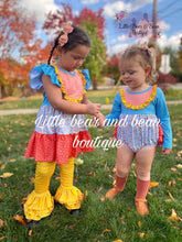 Load image into Gallery viewer, Faded Fall Ruffle Butt Romper