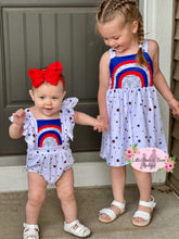 Load image into Gallery viewer, Rainbow Star Sparkle Romper