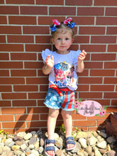Load image into Gallery viewer, Red, White & Moo Denim Short Set