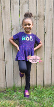 Load image into Gallery viewer, Boo Purple Glitter Peplum Set