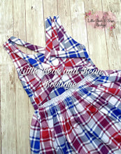 Load image into Gallery viewer, Patriotic Plaid Cross Back Dress