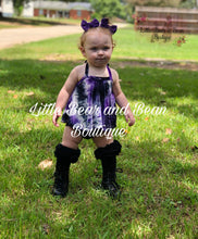 Load image into Gallery viewer, Purple Black Velvet Halter Top