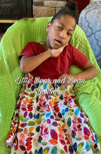 Load image into Gallery viewer, Mommy and Me Colorful Leaves Handkerchief Maxi Girls Dress