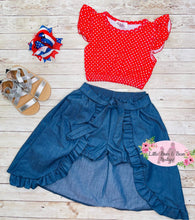 Load image into Gallery viewer, Polka Dot Skirt Shorts Set
