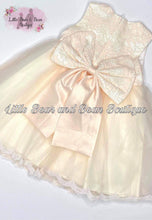 Load image into Gallery viewer, Sleeveless Ivory Lace Bodice Tulle Fancy Dress with Removable Bow