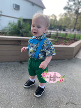 Load image into Gallery viewer, Tropical Suspender Short Set