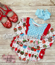 Load image into Gallery viewer, Candy Apple Fruit Ruffle Butt Romper