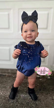 Load image into Gallery viewer, Velvet Star Romper Sapphire