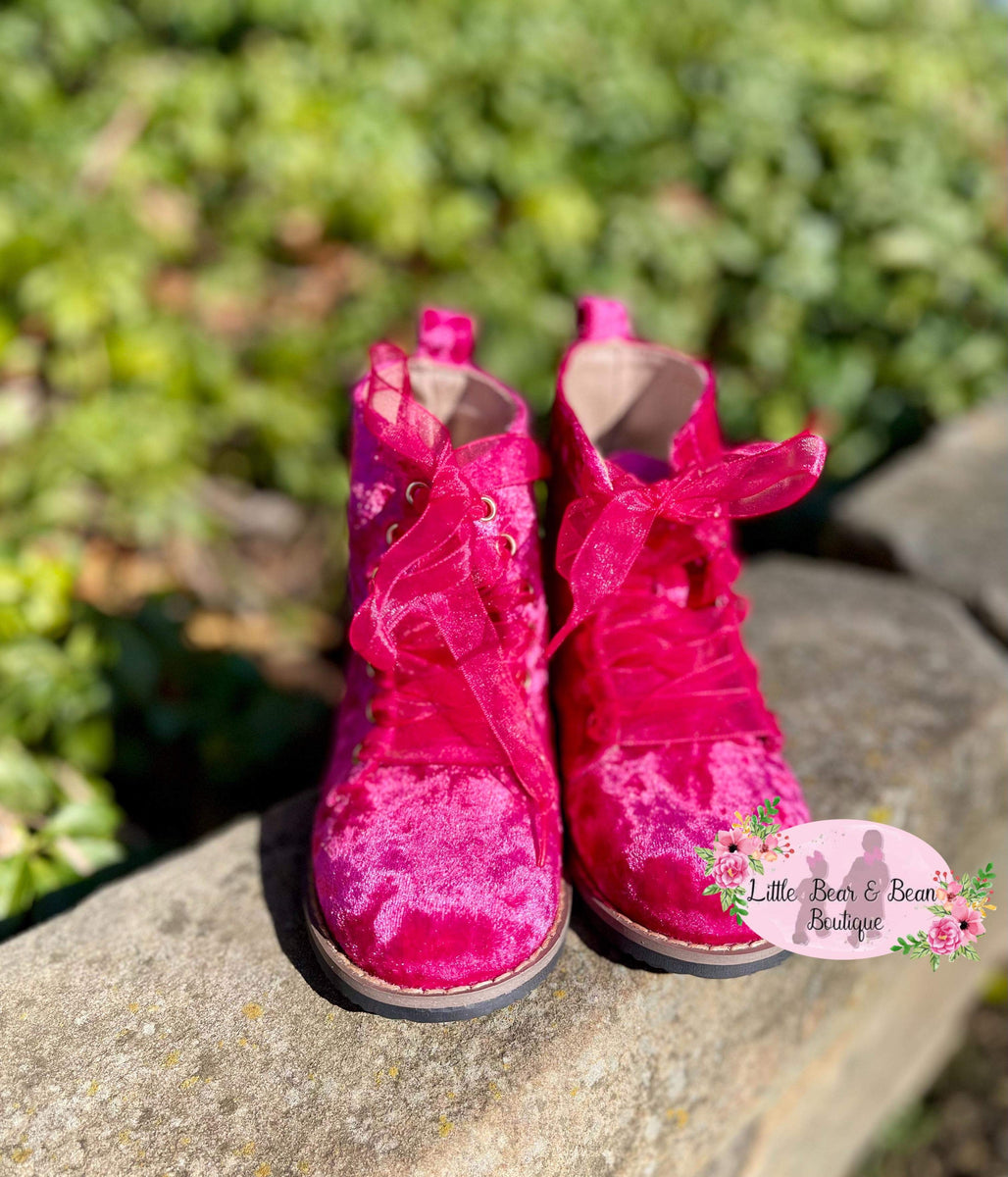 Hot Pink Glitter Tennis Shoes for Girls – Little Bear and Bean Boutique, LLC