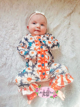 Load image into Gallery viewer, Orange Daisy Floral Belle Romper
