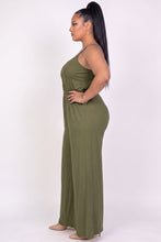 Load image into Gallery viewer, Ladies Plus Size Button Wide Leg Jumpsuit
