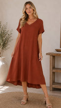 Load image into Gallery viewer, Chris and Carol Rust Casual Dress
