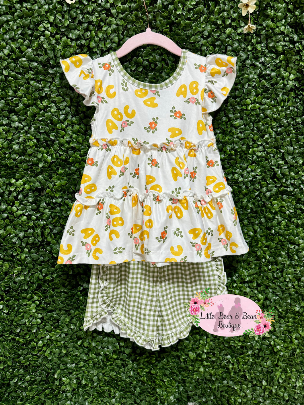 ABC Gingham Short Set