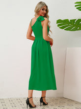 Load image into Gallery viewer, Bow Asymmetrical Neck Sleeveless Dress
