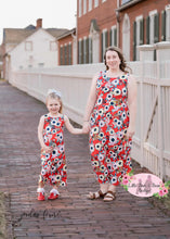 Load image into Gallery viewer, Mommy and Me Red Floral Sleeveless Dress
